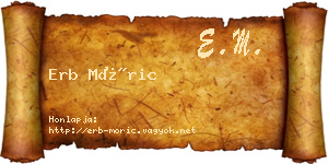 Erb Móric névjegykártya